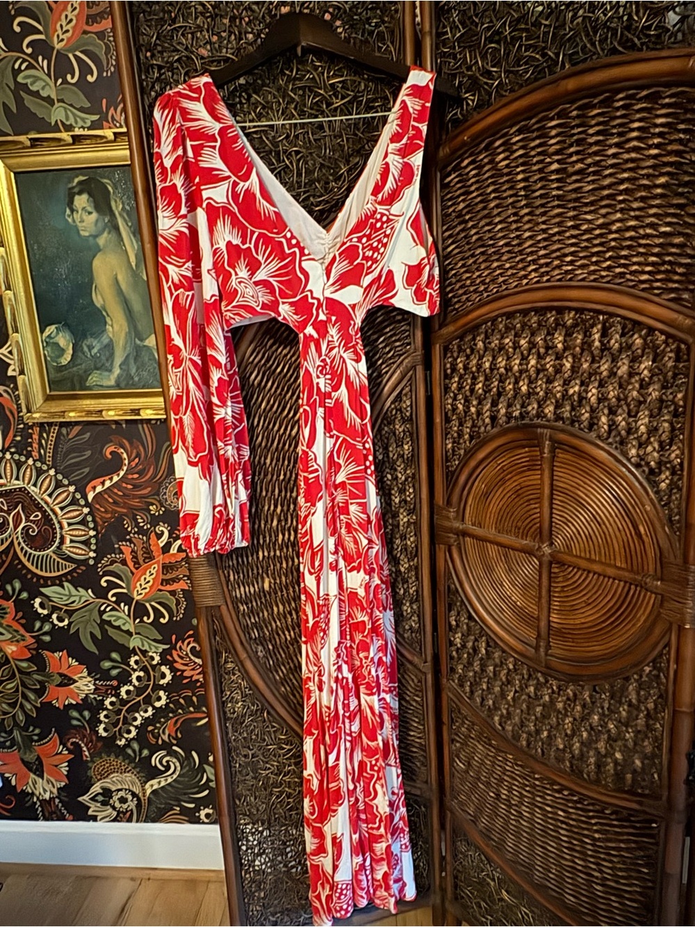 FARM Rio for Anthropologie One Sleeve Tropical Floral Cutout Maxi Dress - Picture 6 of 7